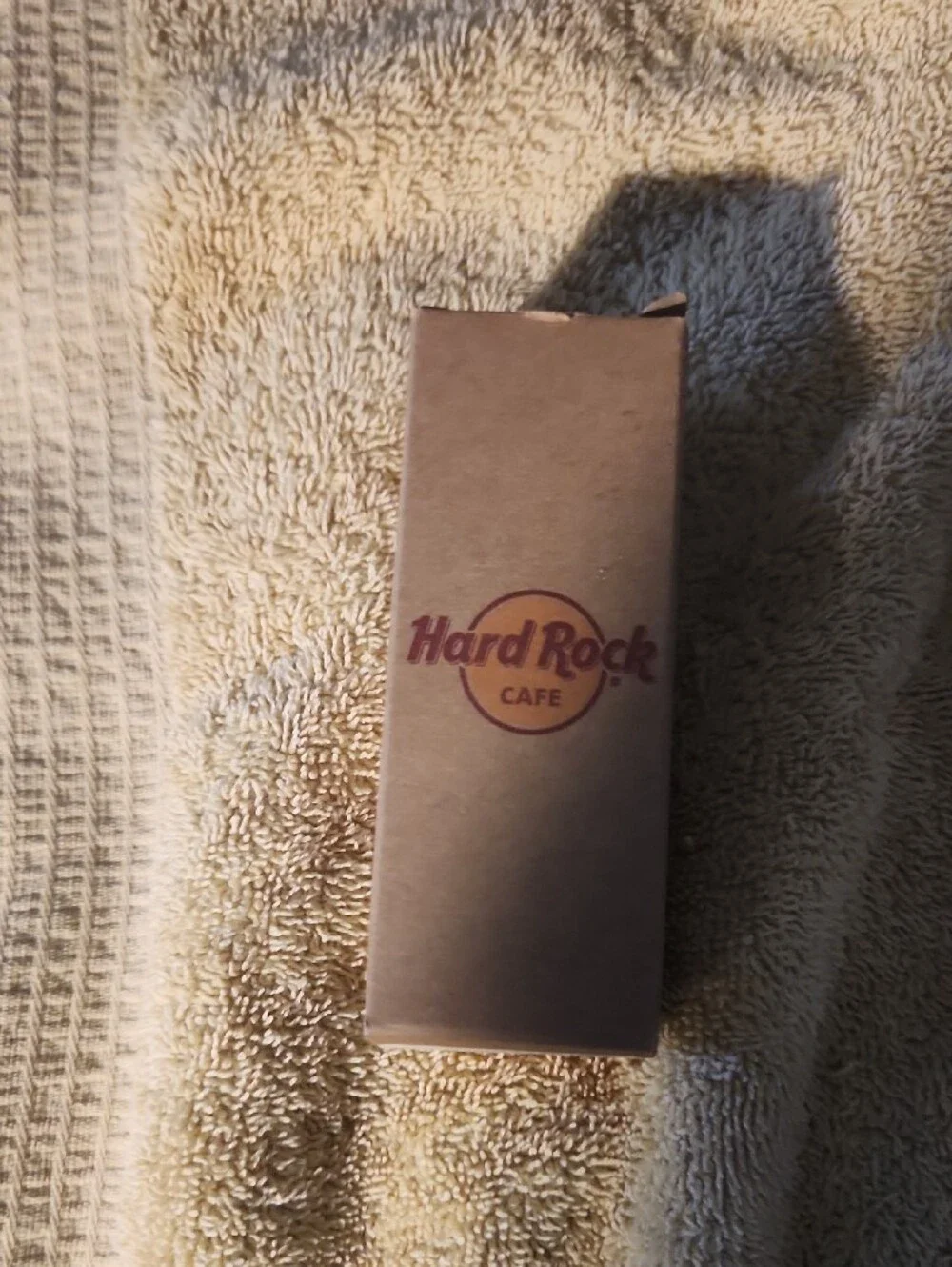 Hard Rock Cafe Tampa Clear Shot Glass with Yellow and Maroon Logo